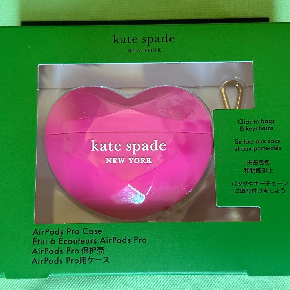 KATE SPADE GALA 3D CANDY HEART AIRPODS PRO CASE:NWT COSMIC PINK